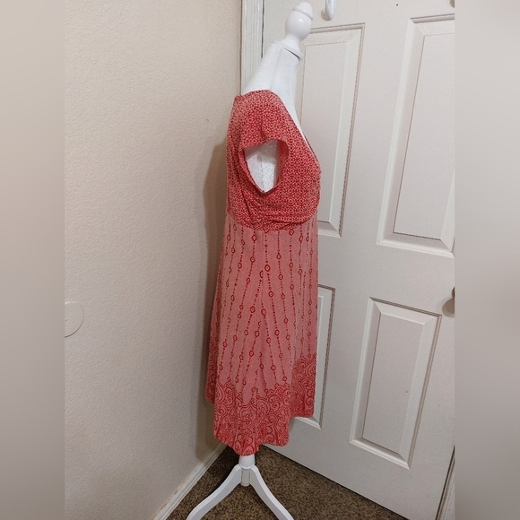 Athleta Dhara burnout dress red geometric athletic athleisure casual knit medium - Picture 7 of 15